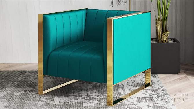 Set of 2 Trillium Velvet Accent Chairs - Manhattan Comfort, 2 of 10, play video