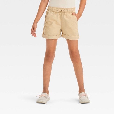 Girls' Pull-on Woven Shorts - Cat & Jack™ Beige Xl Plus : Target