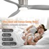 52 Inch Low Profile Ceiling Fans with Lights and Remote High CFM Flush Mount Ceiling Fan with ABS Blades Dimmable LED Reversible DC Motor for Bedroom - 2 of 4
