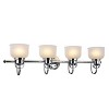 Chloe Lighting Lucie Industrial-Style 4 Light Chrome Finish Bath Vanity Wall Fixture White Frosted Prismatic Glass 34" Wide - 3 of 4