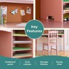 Guidecraft Kids Media Desk and Chair Set: Kids Desk and Chair, Girls Study Desk with Hutch and Storage Shelf, Wood Bedroom Furniture Set - 4 of 4