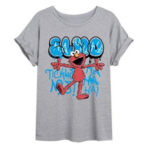 Women's - Sesame Street - Streetwear Elmo Oversized Graphic T-Shirt - 1 of 4