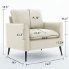 Set of 2 Modern Faux Leather Accent Chair, 31.5'' Wide Armchair with Soft Cushion for Living Room Bedroom-3irtyhousy - 4 of 4