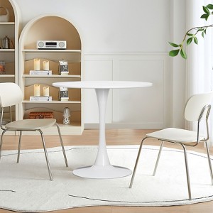 Sapphtopaz Dining Table Kitchen Table Round Dining Table Tulip-style Bar Table with Pedestal Base for Kitchen, Small Spaces - 1 of 4