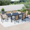 EROMMY 7 Piece Patio Expandable Table Dining Set, Outdoor Dining Table And Chairs Set For 4 To 8, 6 Textilene Chairs, 1 Iron Expandable Dining Table - 2 of 4
