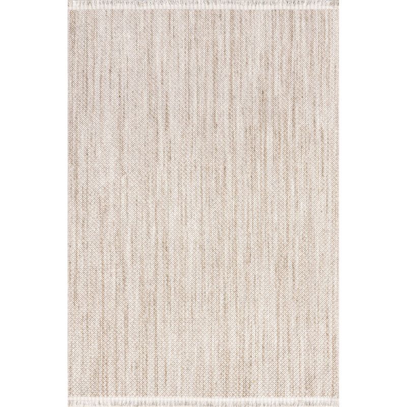 nuLOOM Posey Farmhouse Textured Fringe Area Rug Brown, 1 of 10