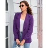 Blazer Jackets for Women Open Front Long Sleeve Work Office Casual Blazers with Pockets - 2 of 4