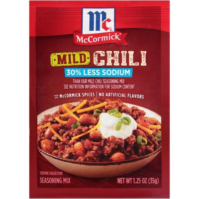 McCormick 30% Less Sodium Chili Mild Seasoning Mix - 1.25oz