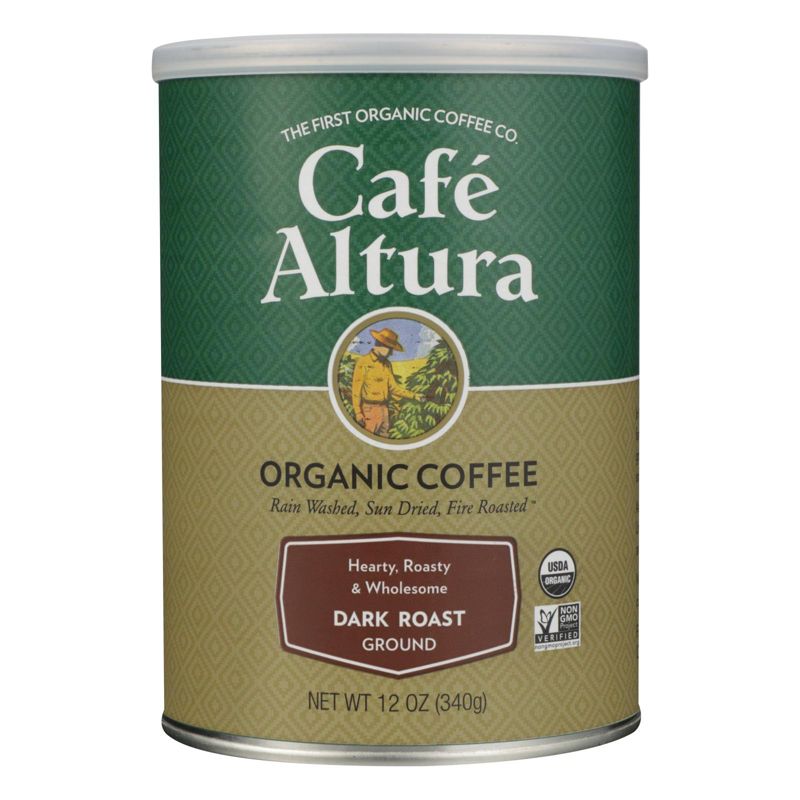 Cafe Altura Organic Ground Coffee Dark Roast - Case of 6/12 oz Canisters, 2 of 6