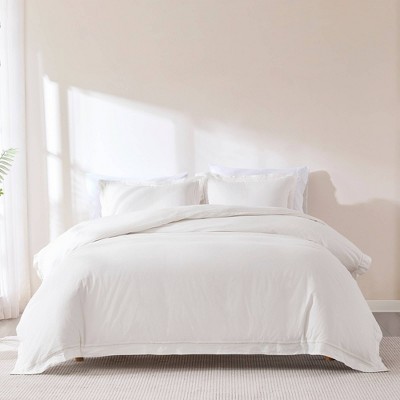 Lush Décor Full/Queen Doris Eyelet Inset Trim Cotton Duvet Cover White
