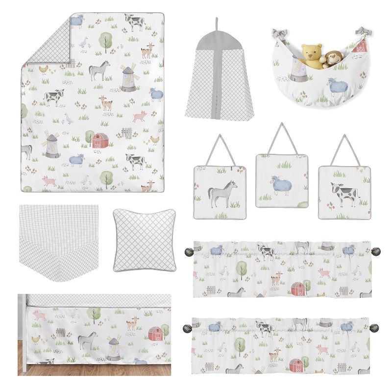 Sweet Jojo Designs Boy or Girl Gender Neutral Unisex Baby Crib Bedding Set - Farm Animals 11pc, 3 of 8