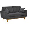 NicBex Modern Corduroy Loveseat Sofa Couch with Two Pillows & Wooden Legs,2-Seat Lounge Sofa for Living Room,Apartment - 2 of 4