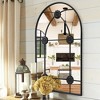 Beautyolove 20 in. W x 30 in. H Arched Black Metal Framed Wall Mirror - 3 of 4