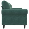 vidaXL 3-Seater Velvet Sofa with Thickly Padded Seats - Dark Green Sofa for Living Room, Lounge, Office with Sturdy Metal Frame - 4 of 4