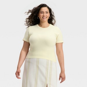 Women's Slim Fit Short Sleeve Seamless Baby T-Shirt - A New Day™ - 1 of 4