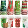 Joyfy 72-Pack Christmas Disposable Cups - 16oz Holiday Drinkware with Lids & Sleeves (8 Designs) for Hot/Cold Beverages - 4 of 4
