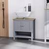 kleankin Pedestal Sink Storage Cabinet, Bathroom Under Sink Cabinet with 2  Doors and Open Shelf, Bathroom Vanity, Grey 834-431GY - The Home Depot