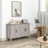 NicBex 4-Doors Sideboard,Kitchen Storage Cabinets with 4 Doors and Adjustable Shelves for Kitchen and Dining Room,White/Gray/Brown - 4 of 4