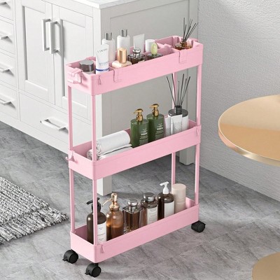YONWAY Storage Cart, Rolling Utility Organizer Cart, Mobile Shelving Unit Slide Out Storage Shelves for Kitchen, Living Room and Bathroom