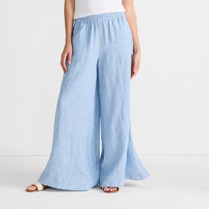 Lands' End Women's Linen High Rise Palazzo Pants - 1 of 4