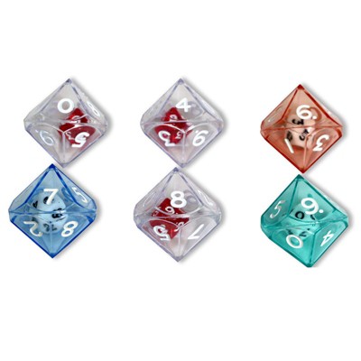 Koplow Games 10-Sided Double Dice, Set of 6, 3 Packs