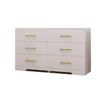 6-Drawer Large Capacity Dresser with Sleek Sliding Drawers, Minimalist Gold Finish, Matte White Hardware, and Easy Assembly for Bedroom Storage - 4 of 4