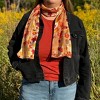 CTM Women's Autumn Fall Leaf Lightweight Satin Scarf - 3 of 4