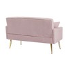 NicBex Modern Tufted Upholstered Loveseat Sofa Couch with Pillows & Gold Legs,2-Seat Lounge Sofa for Living Room,Apartment - 4 of 4