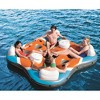 Bestway 43115E 101 Inch Rapid Rider 4 Person Floating Island Raft w/ Coolers - 3 of 4