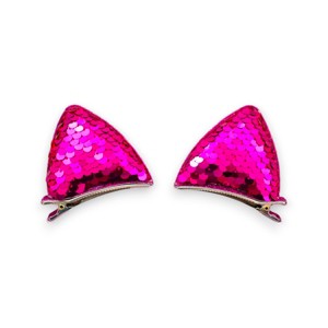 Summer Crystal - Sequin Cat Ears Hair Clips - 1 Pair - 1 of 4