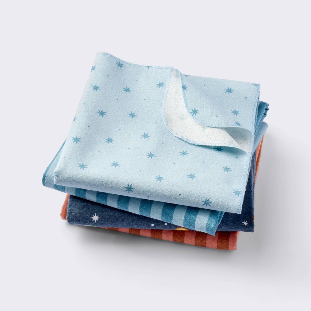 Photos - Children's Bed Linen Flannel Baby Blankets - Space - 4pk - Cloud Island™