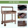 Sapphtopaz Wooden Outdoor Potting Bench Table with Removable Sink, Garden Potting Table for Outdoors with Chalkboard, Drawer, Open Shelf Storage - 4 of 4