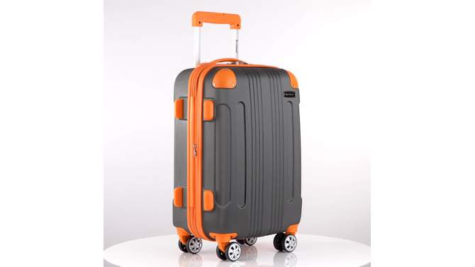 Rockland Sonic Expandable Hardside Carry On Spinner Suitcase, 2 of 10, play video