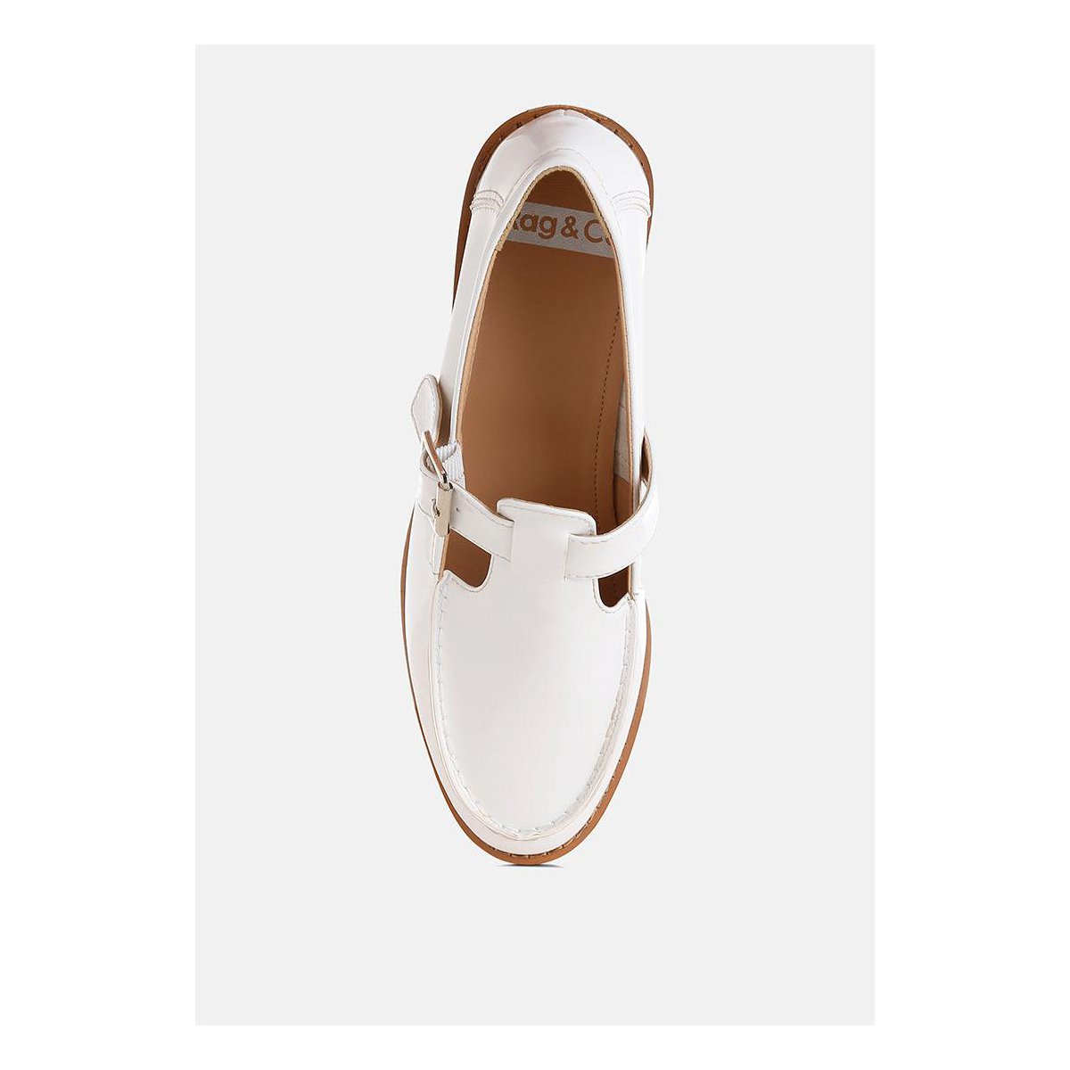 Женские туфли Rag & Co Womens Swenson Patent Pleather Mary Jane Loafers 9 — фото 4