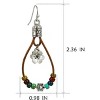 Boho Earrings for Women,Handmade Vintage Dangle Drop Earring,Western Country with Nature Stone and Flower - 3 of 4