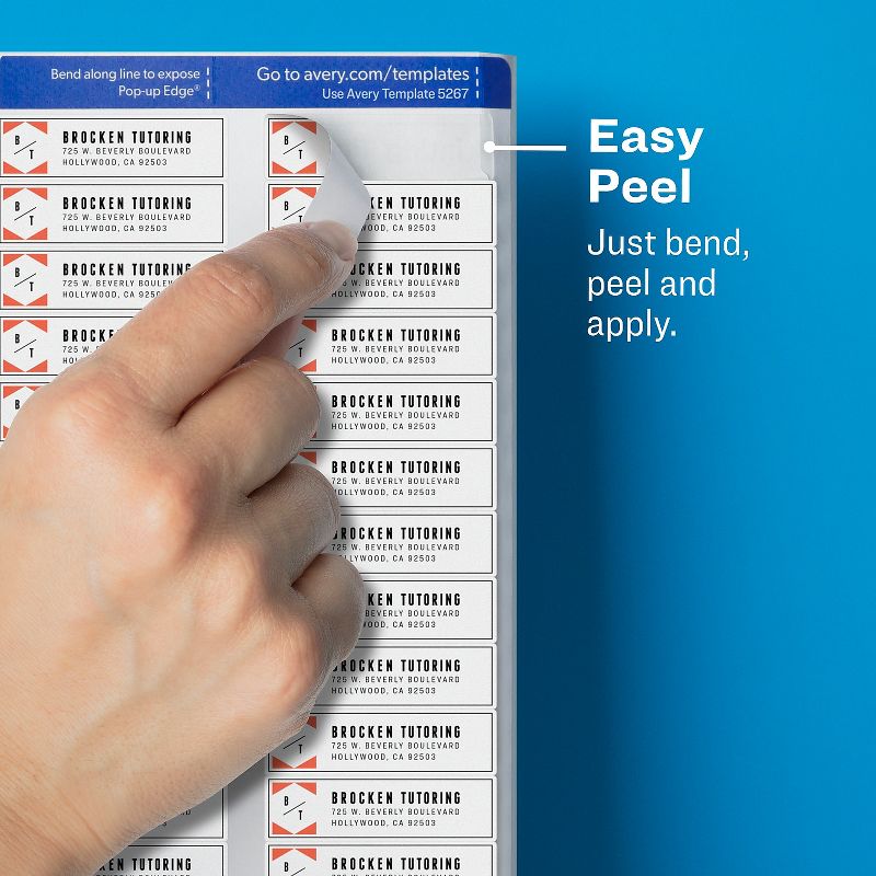 Avery Clear Easy Peel Mailing Labels Laser 1/2 x 1 3/4 800/Pack 15667, 3 of 9
