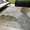 Gray Charcoal And Silver Floral Washable Indoor Outdoor Area Rug - 2 of 4