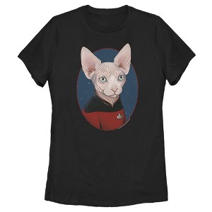 Women's Star Trek: The Next Generation Captain Jean Luc Picard Cat T-Shirt - 1 of 4