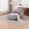 43.3''W Chenille Oversized Chaise Lounge Armchair with Wide Seat, Lazy Sleeper, and Rubber Wood Legs for Living Room and Bedroom - 2 of 4