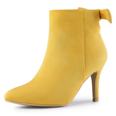 Allegra K Women's Pointed Toe Stiletto Heel Ankle Boots