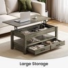 Greenstell Vintage solid wood gas pressure lift coffee table with drawers and hidden compartments for storage - 2 of 4