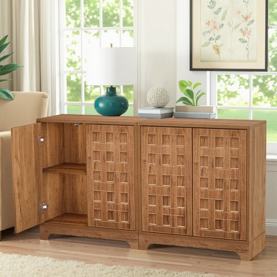 MAYEERTY 63" Sideboard Buffet, Modern Kitchen Accent Cabinet with 4 Doors