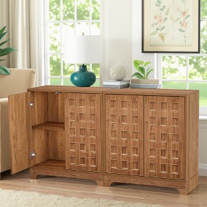 MAYEERTY 63" Sideboard Buffet, Modern Kitchen Accent Cabinet with 4 Doors - 1 of 4