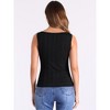 INSPIRE CHIC Women's Textured Knit Sleeveless Boat Neck Fitted Basic Tank Top - image 3 of 4