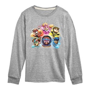 Boys' - Paw Patrol - Mighty Movie Character Group Long Sleeve Graphic T-Shirt - 1 of 4