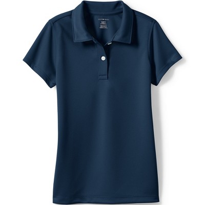 Lands' End School Uniform Girls Short Sleeve Peter Pan Collar Polo