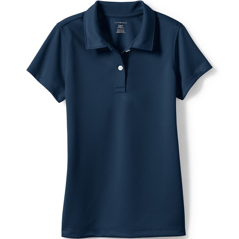 Lands' End Kids Short Sleeve Poly Pique Polo Shirt, 1 of 4