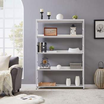 68.9'' 5-Tier Home Office Bookcase Open Bookshelf Storage Large 5 Shelf Bookshelf Simple style bookshelf Furniture with Metal Frame -The Pop Home