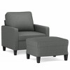 vidaXL Sofa Chair with Footstool Dark Gray 23.6 in. Fabric - 2 of 4