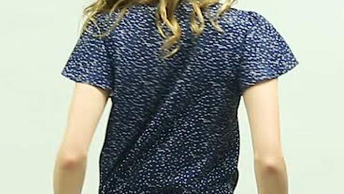 Allegra K Women's Dots Print Ruffle Short Sleeve Button Up Shirts, 2 of 8, play video